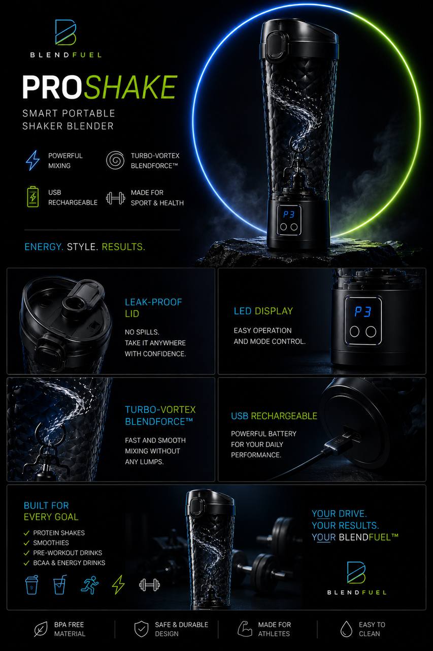 BlendFuel™ ProShake – Smart Portable Shaker Blender
